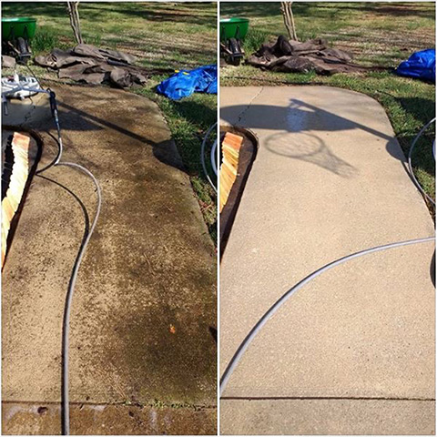 Pressure Washing Before and After